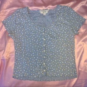 Hippie Rose Floral Ruffled Button Down Crop Top